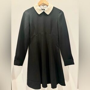 KATE SPADE Long Sleeve Collared Blackk A-Lined Dress